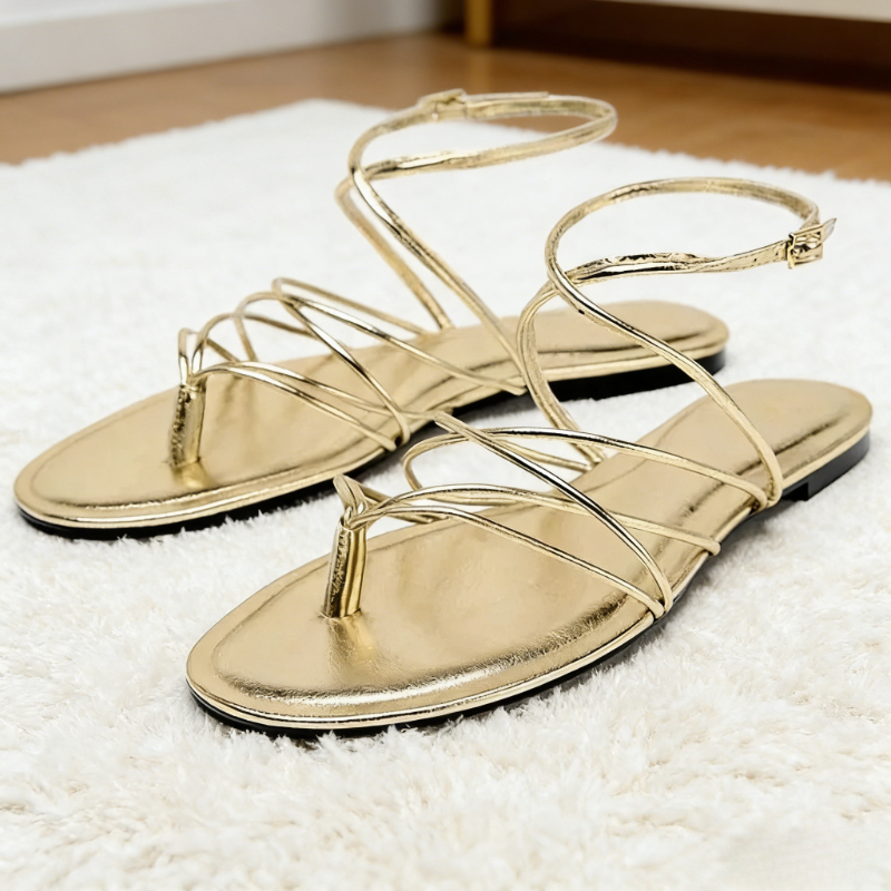 Street Fashion Brands - Summer Fashion Women Sandals Gold Narrow