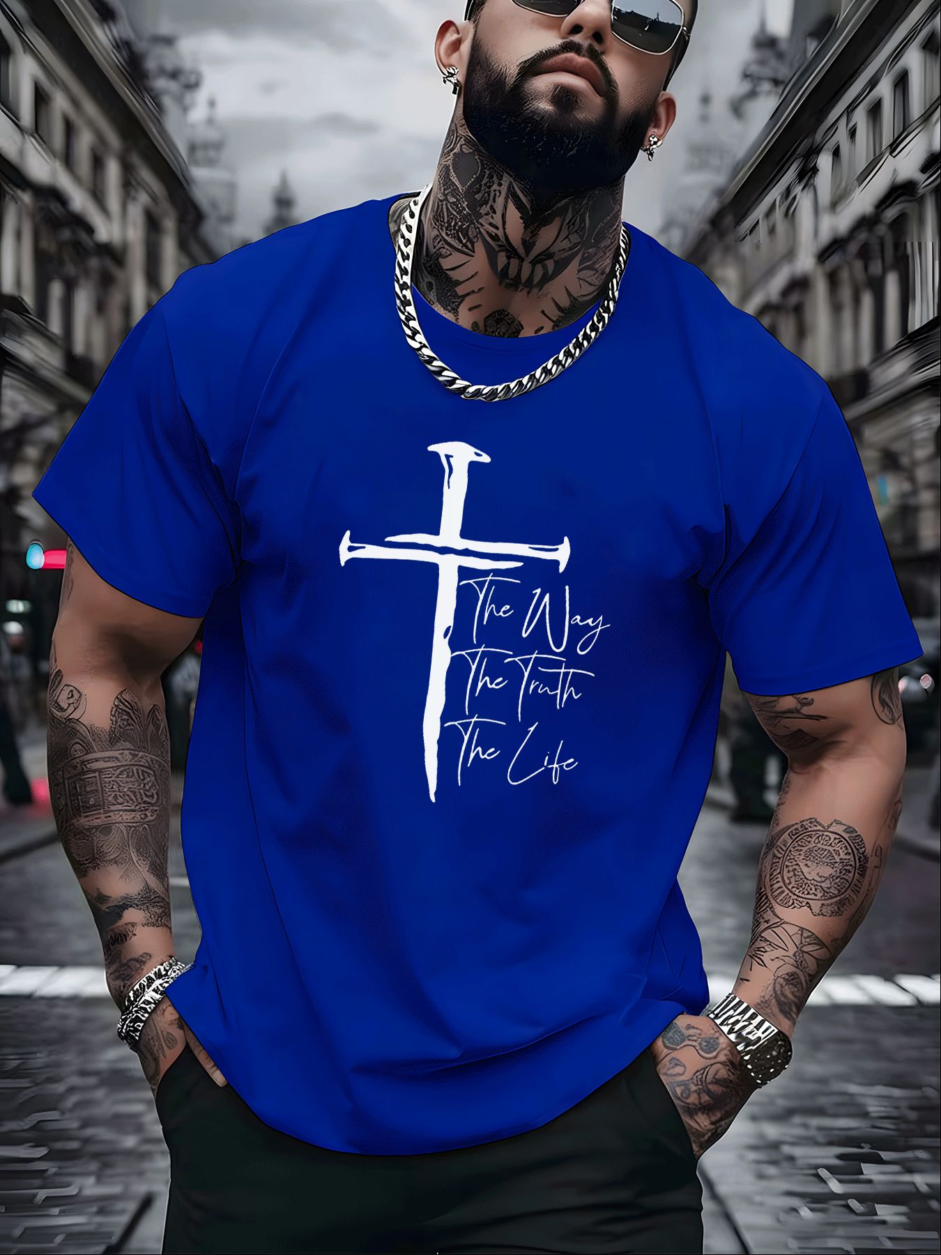 Street Fashion Outfit For Men - Classic Christian Graphic Tee with White