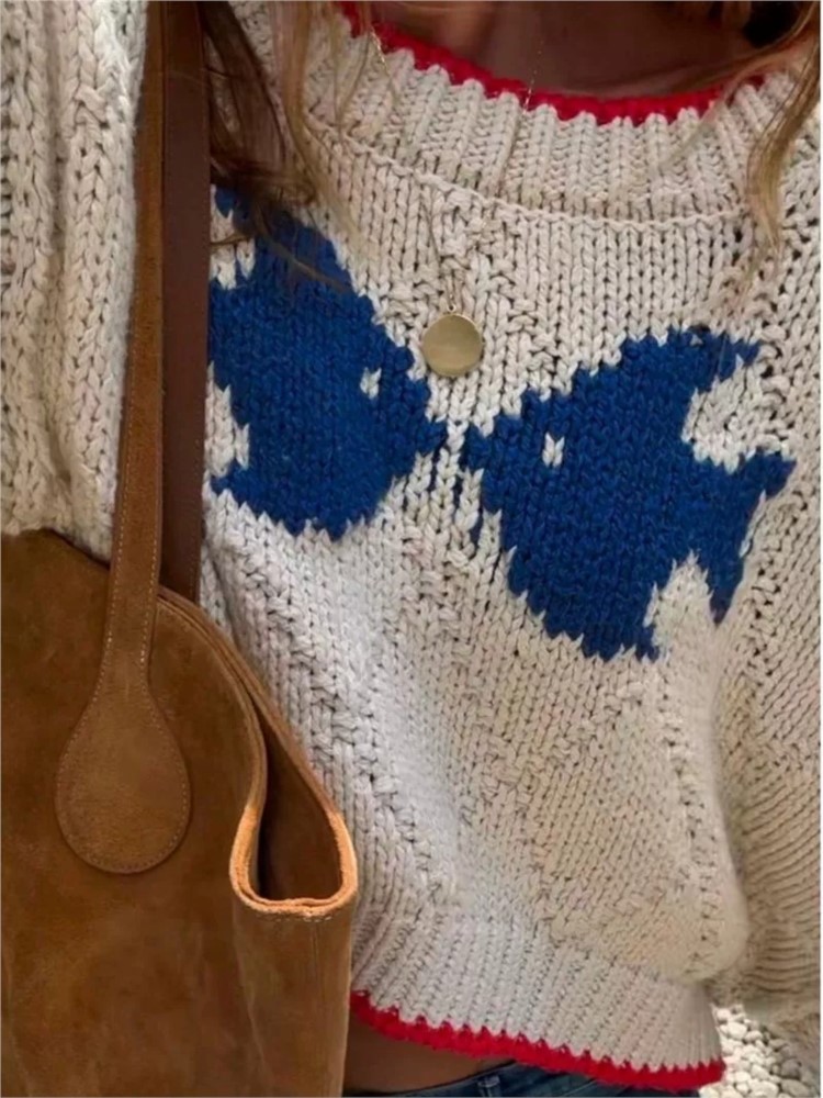 Fashion Print Knit Sweater For - огляд і ціна Street Fashion China Girl