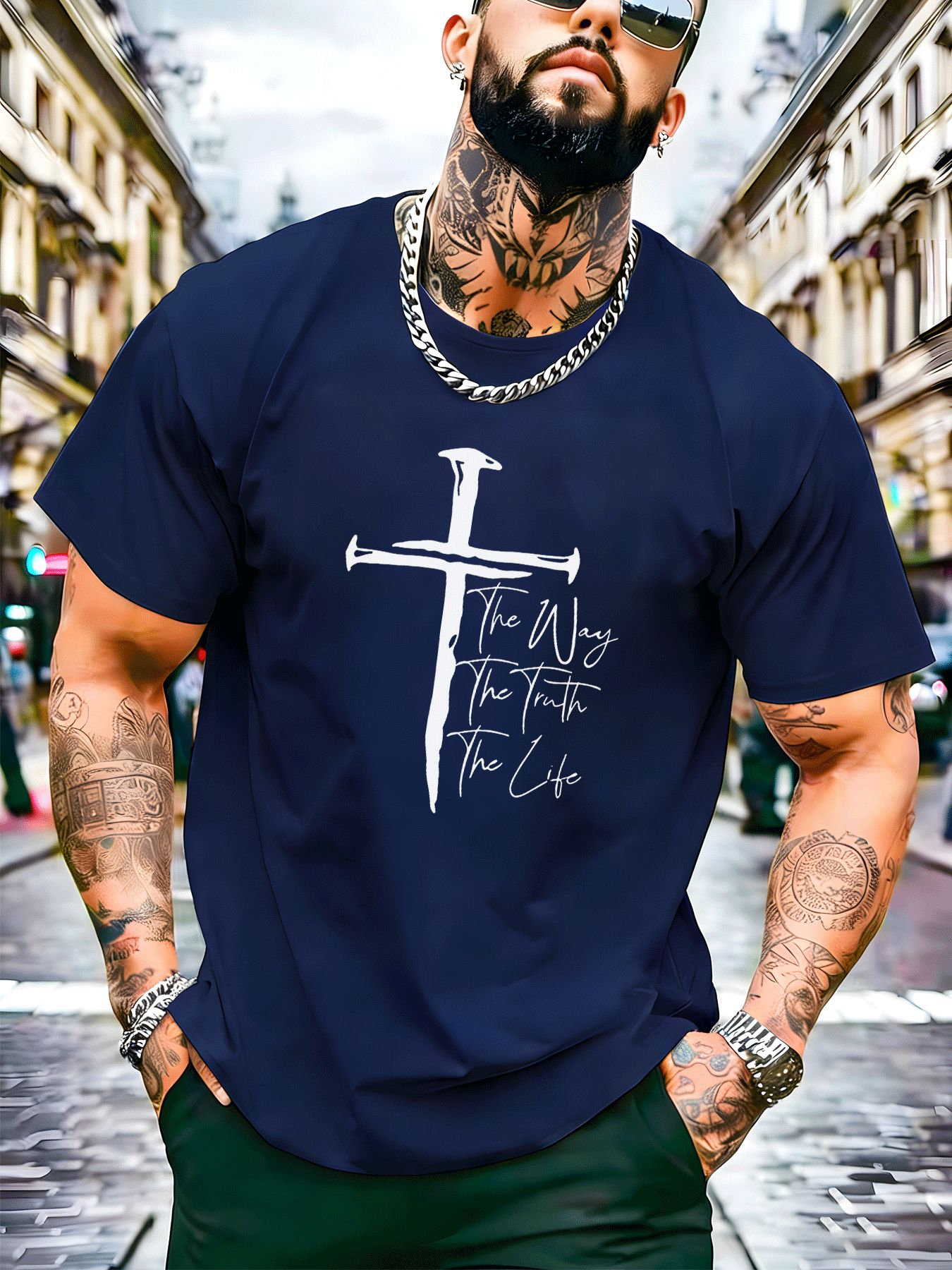 Classic Christian Graphic Tee  - огляд і ціна Street Fashion Outfit For Men