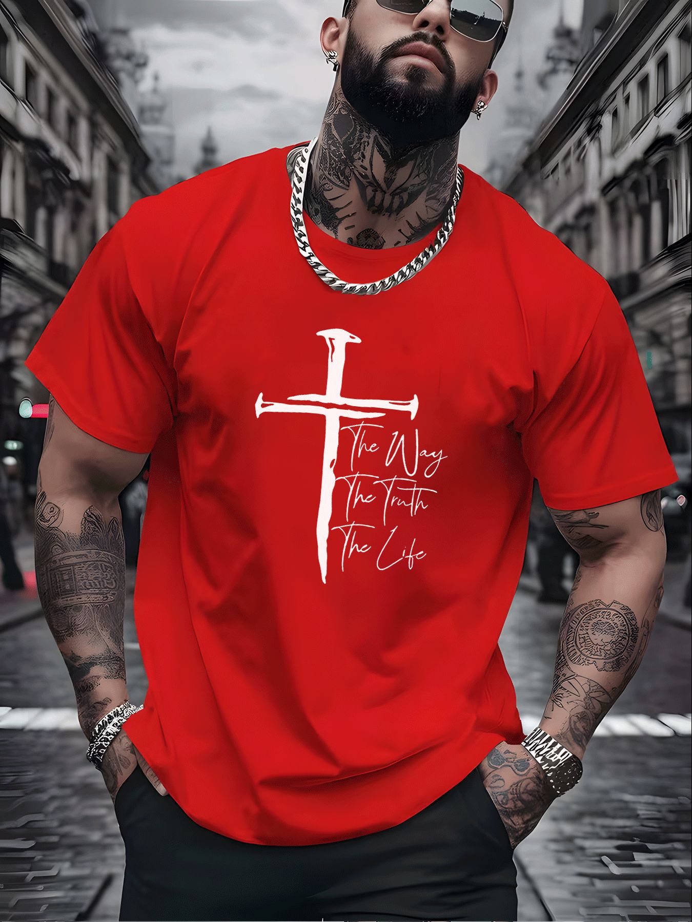 Classic Christian Graphic Tee  - огляд і ціна Street Fashion Outfit For Men
