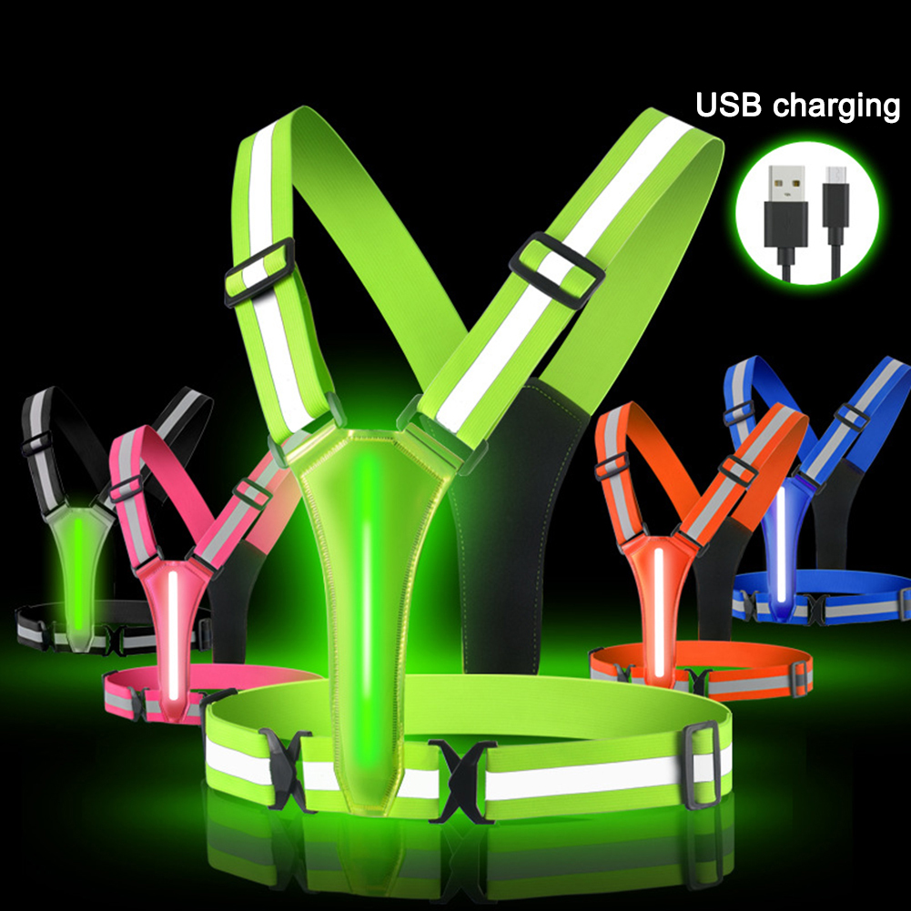 LED Running Vest USB Rechargea - огляд і ціна Reflective Jacket Running