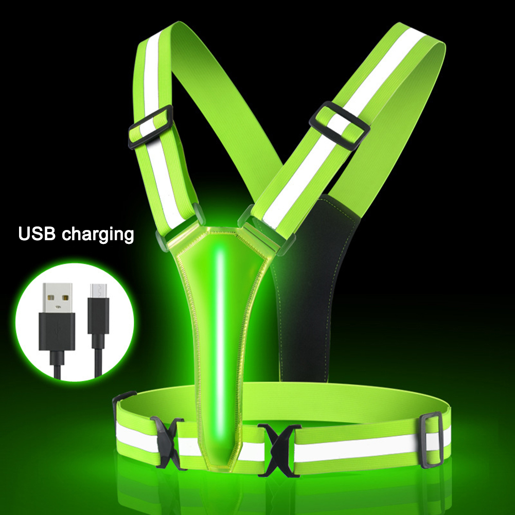 LED Running Vest USB Rechargea - огляд і ціна Reflective Jacket Running