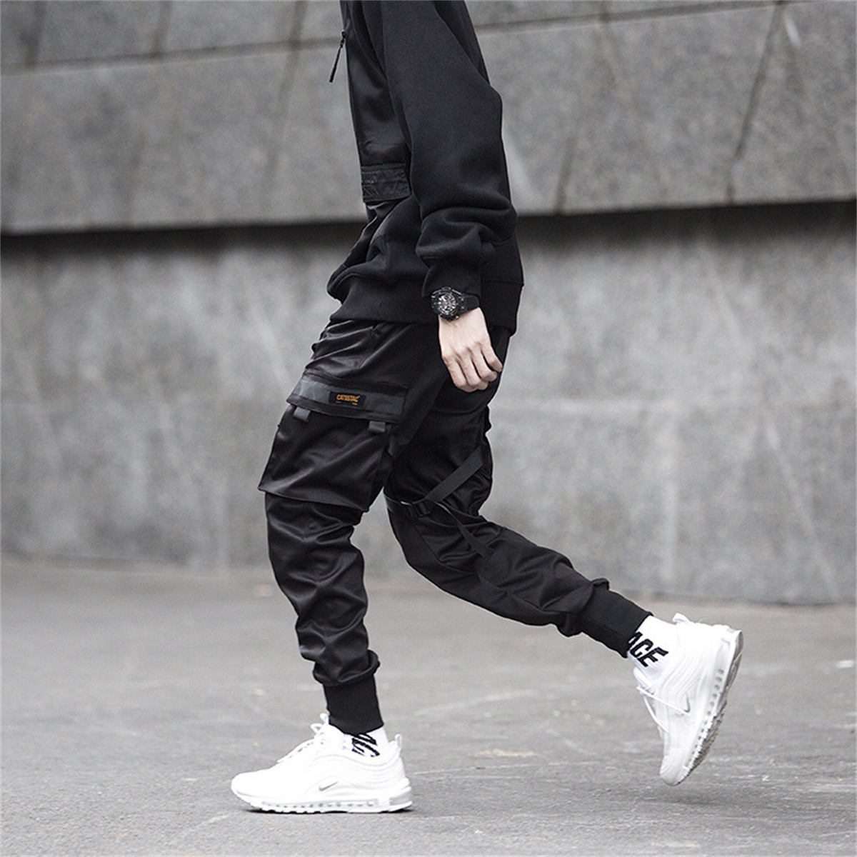 Black Hip Hop Cargo Pants Summ - огляд і ціна Street Fashion Korea