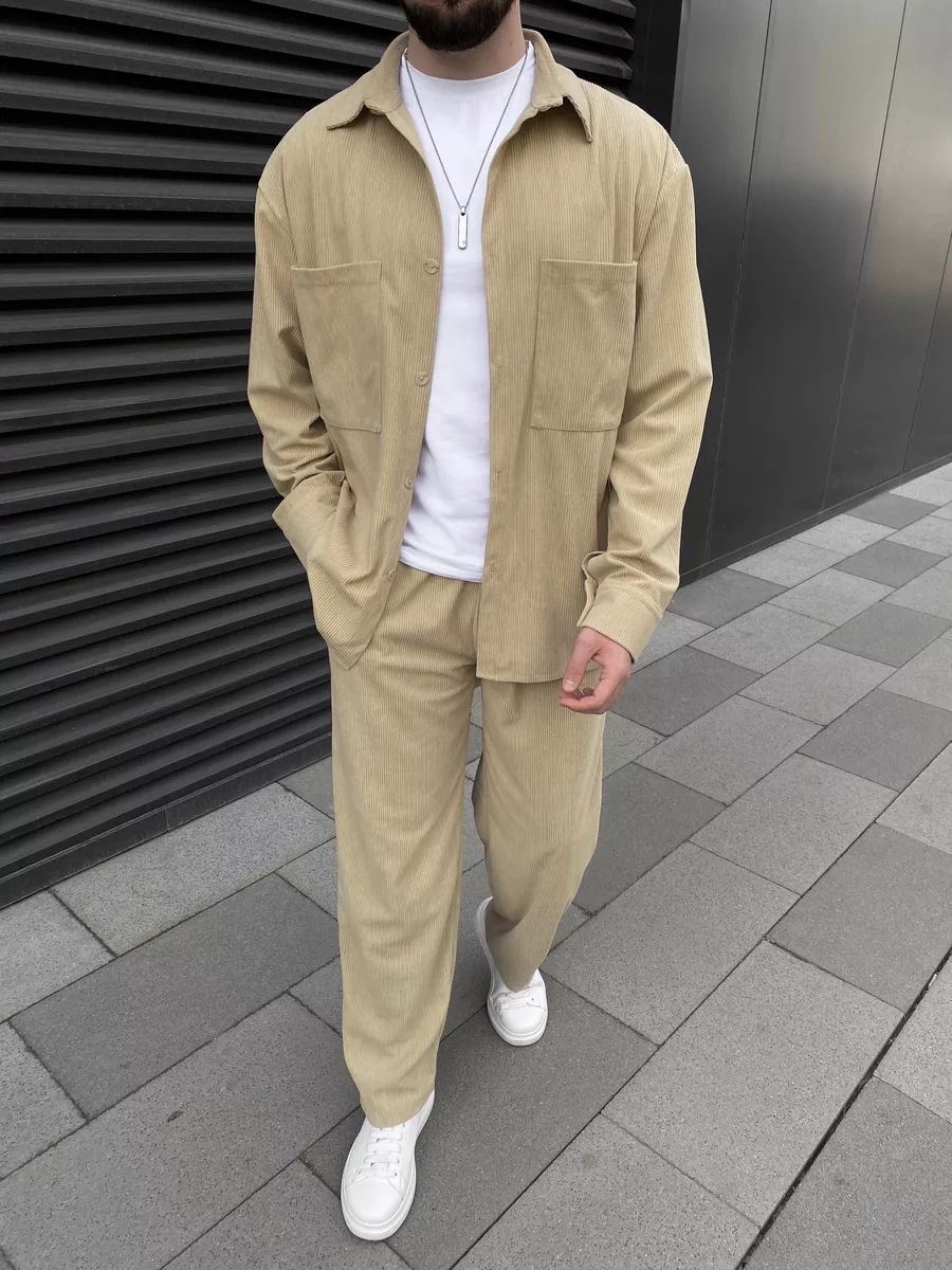Men's corduroy two-piece outfi - огляд і ціна Street Fashion Outfit For Men