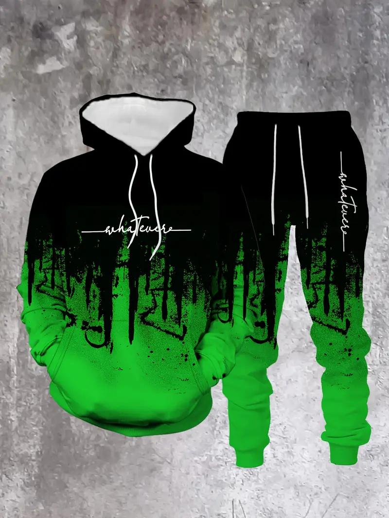 Gradient Color Paris Tracksuit - огляд і ціна Street Fashion Outfit For Men