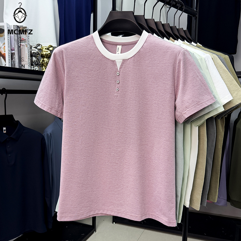 Men Casual Short Sleeve Henley - огляд і ціна Street Fashion Men