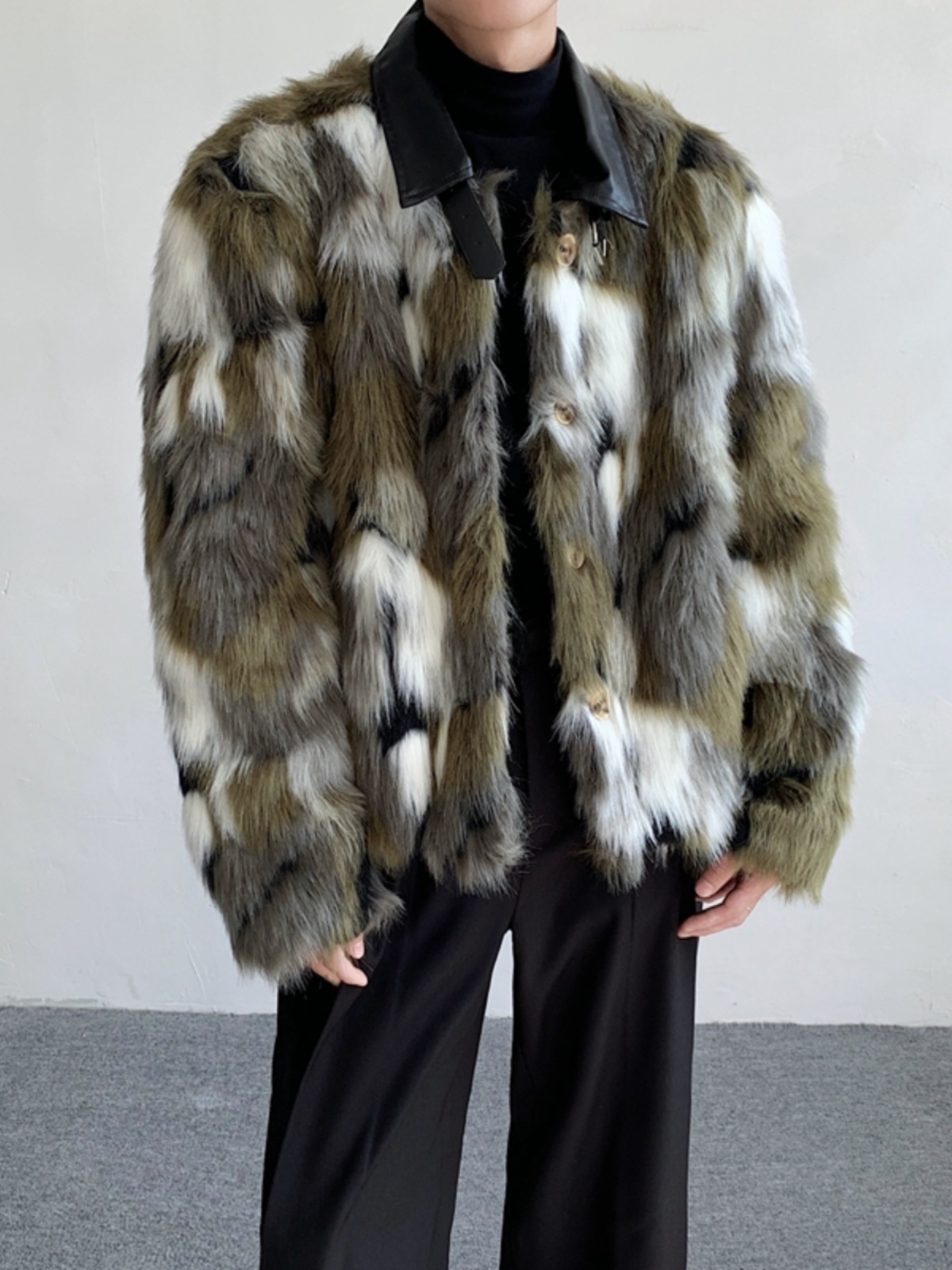 Men's Short Fur Coat Retro Fas - огляд і ціна Street Fashion Jacket