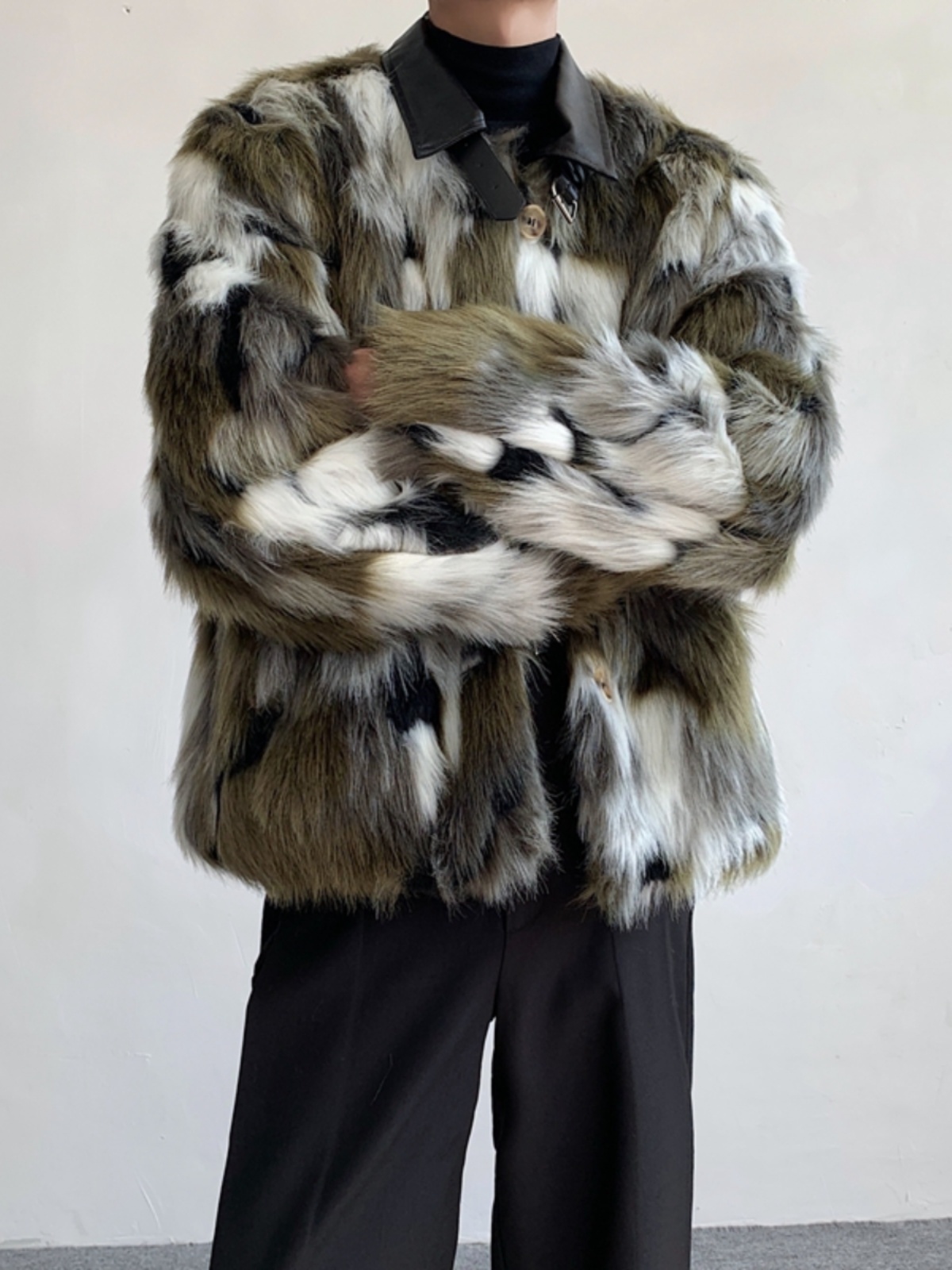 Men's Short Fur Coat Retro Fas - огляд і ціна Street Fashion Jacket