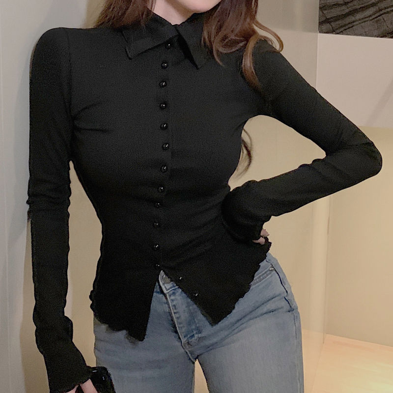 Shirts Women Skinny Elegant Si - огляд і ціна Street Fashion Korea